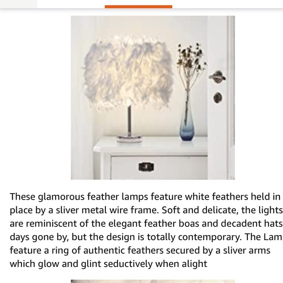 Feather Lamp White - Picture 9 of 10